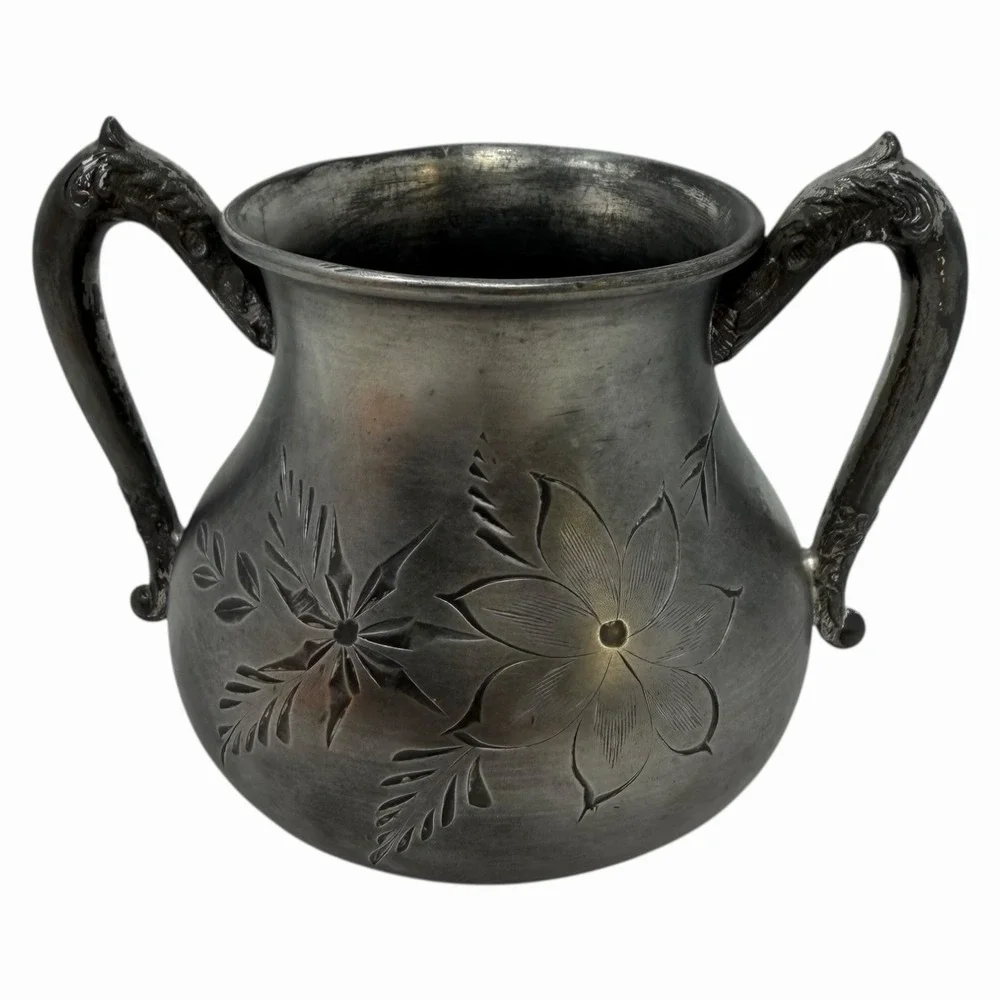 Westminster CMC B14 Heavy Silver Plate Teapot Sugar Bowl‎ Tarnished